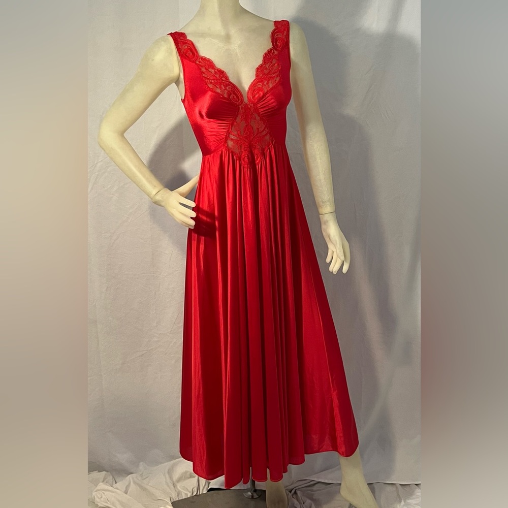 Vintage Olga 92270 Red Slip Dress